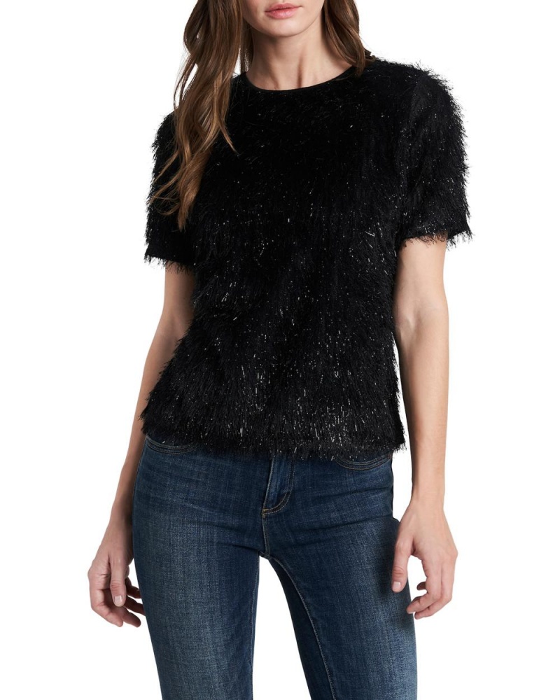 Vince Camuto Eyelash Knit Topy Damske Čierne | DSCR-61387