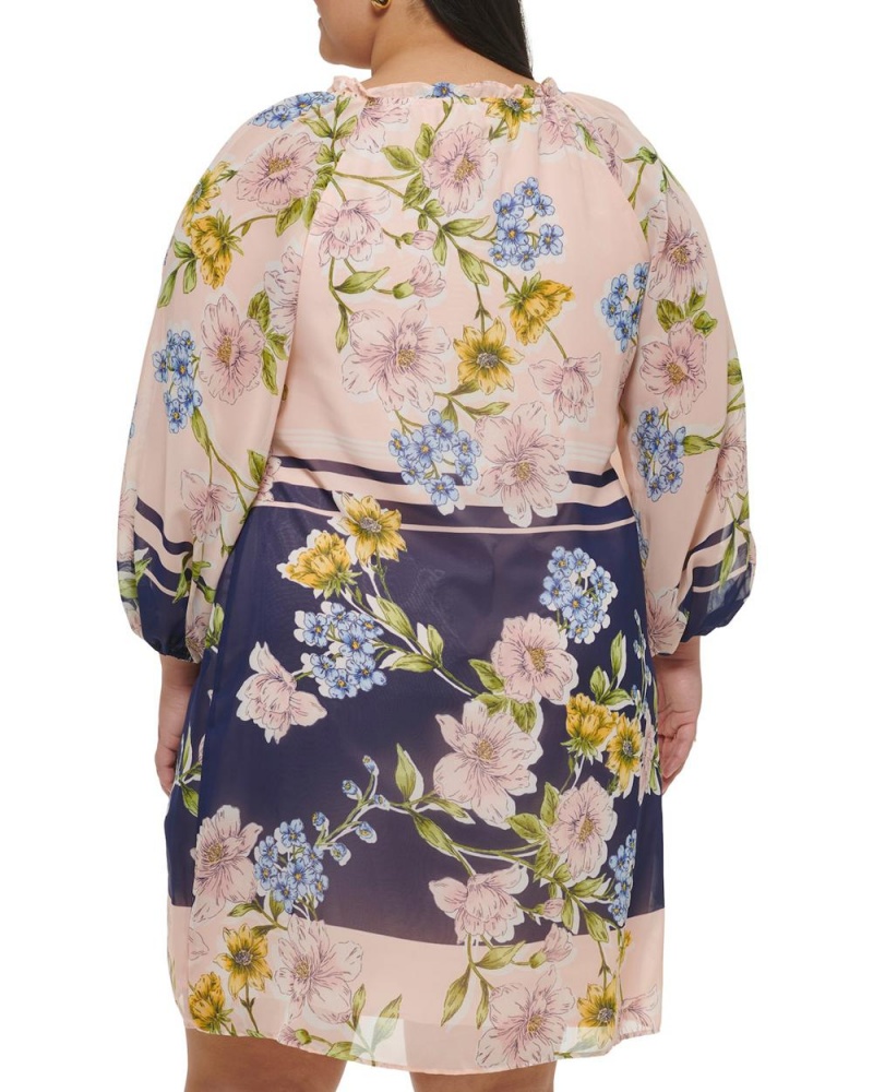 Vince Camuto Floral-Print Chiffon (Plus Size) Maxi Šaty Damske Viacfarebný | YSIM-18902