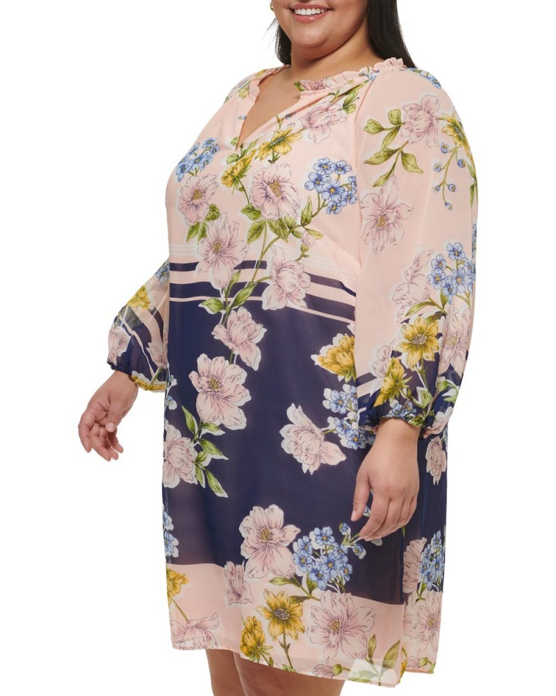 Vince Camuto Floral-Print Chiffon (Plus Size) Maxi Šaty Damske Viacfarebný | YSIM-18902