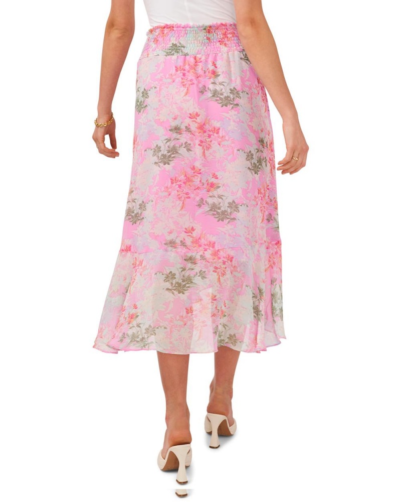 Vince Camuto Floral-Print Faux-Wrap Midi Sukne Damske Zelene | JESN-62970