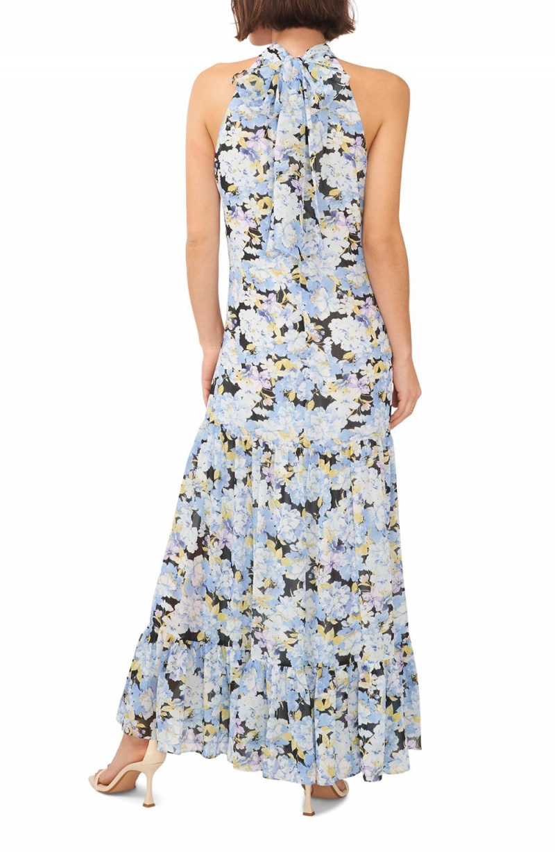 Vince Camuto Floral-Print Halter-Neck Maxi Šaty Damske Viacfarebný | FTGQ-37458