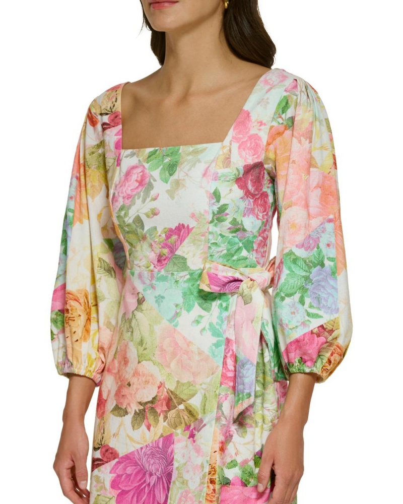 Vince Camuto Floral-Print Mini Mini Šaty Damske Biele | CXJG-97456