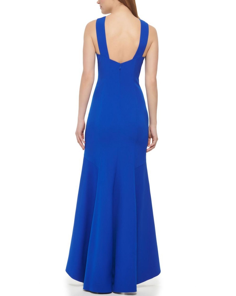 Vince Camuto Fluted-Hem Gown Maxi Šaty Damske Modre | EISW-82506