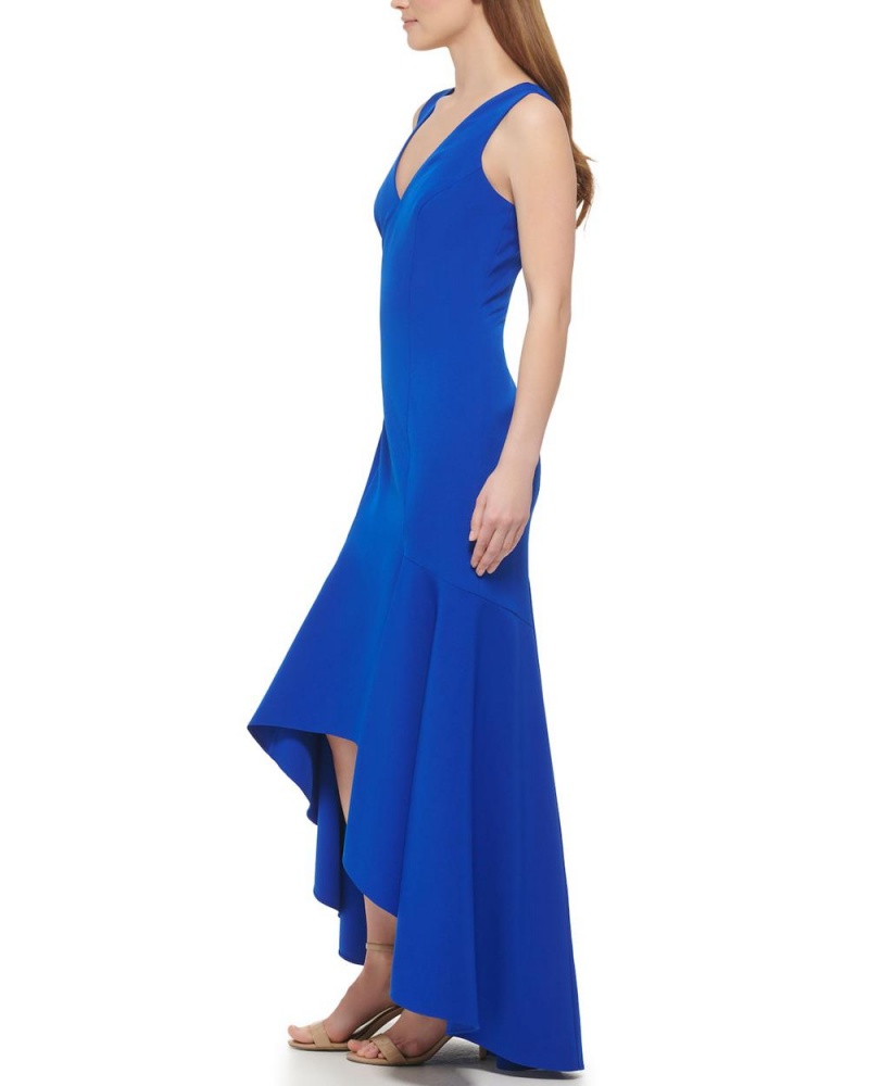 Vince Camuto Fluted-Hem Gown Maxi Šaty Damske Modre | EISW-82506