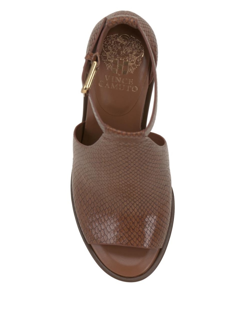 Vince Camuto Frasper Peep Spicou Shootie Sandale Damske Hnede | DMRH-85230