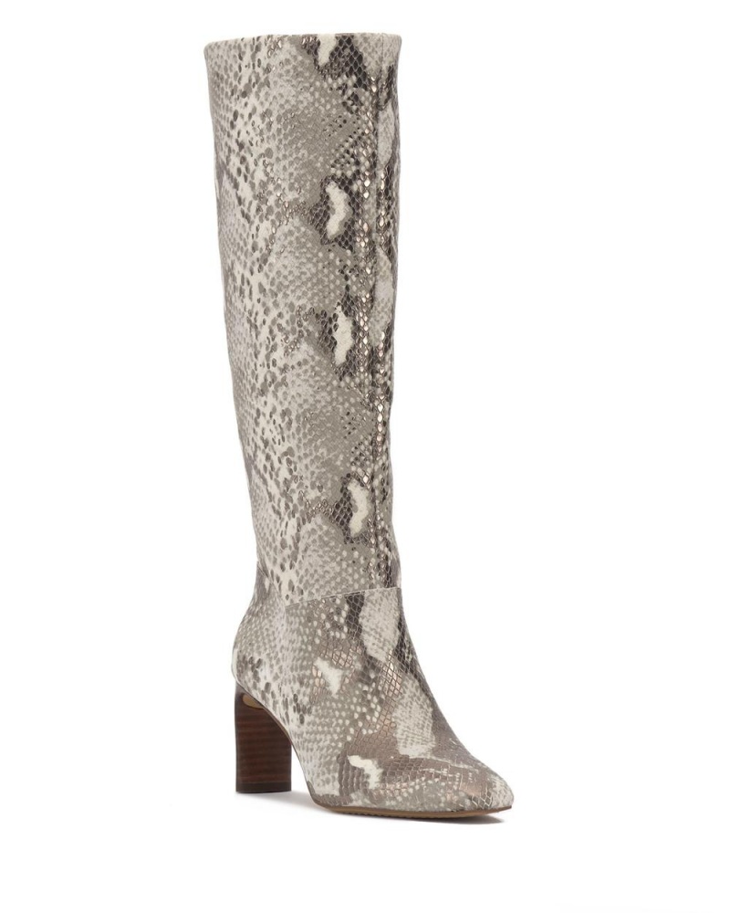Vince Camuto Hersha Siroke Topanky-Calf Vysoke Cizmy Damske Siva Had | VMPB-09874