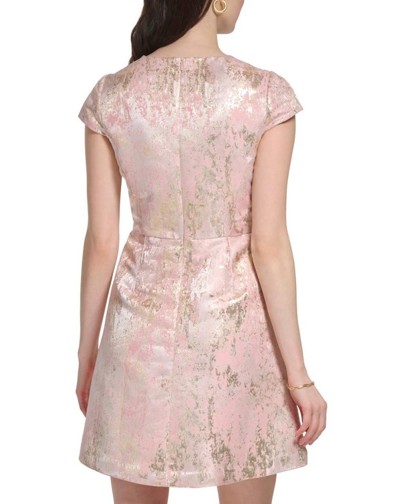 Vince Camuto Jacquard Cap-Sleeve Saty Damske Viacfarebný | TJBG-07381