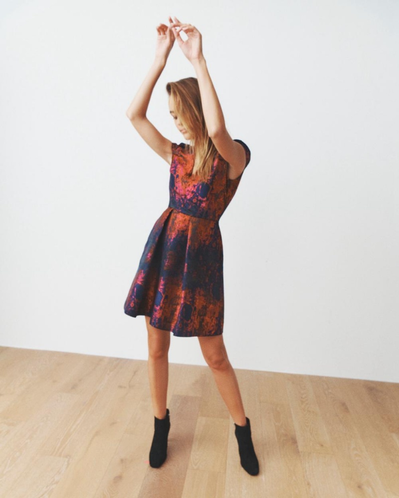 Vince Camuto Jacquard Fit-And-Flare Mini Šaty Damske Červené | ABKQ-54972