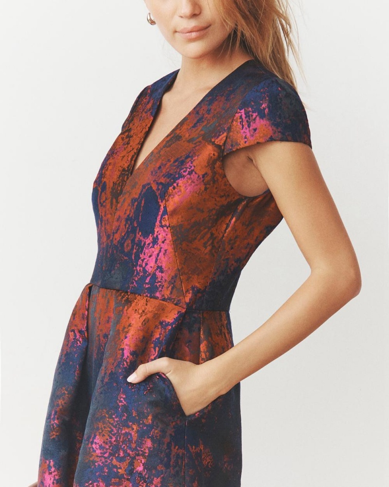 Vince Camuto Jacquard Fit-And-Flare Mini Šaty Damske Červené | ABKQ-54972