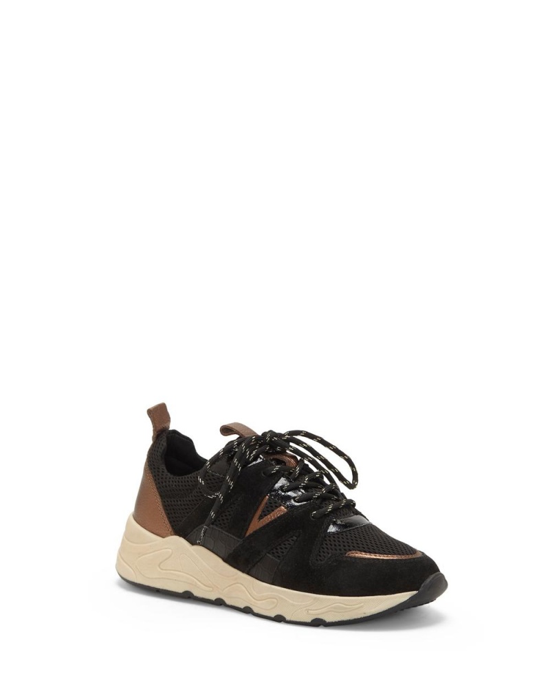 Vince Camuto Jeshia Mixed-Texture Tenisky Damske Čierne | XAMW-21590