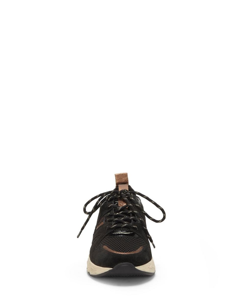 Vince Camuto Jeshia Mixed-Texture Tenisky Damske Čierne | XAMW-21590