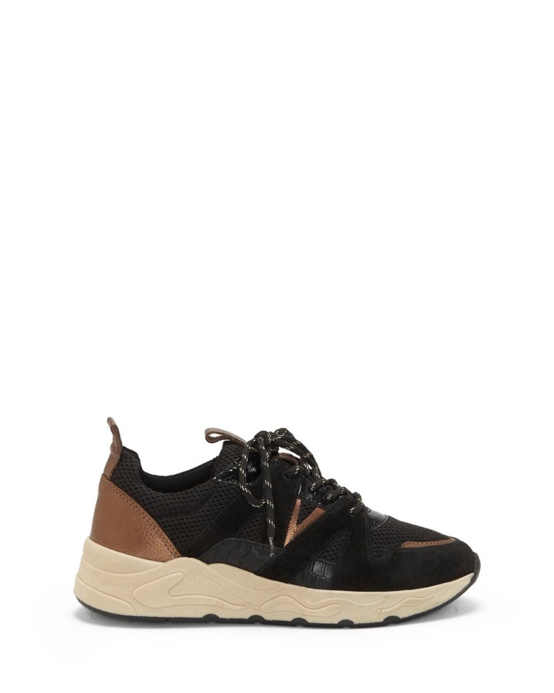 Vince Camuto Jeshia Mixed-Texture Tenisky Damske Čierne | XAMW-21590