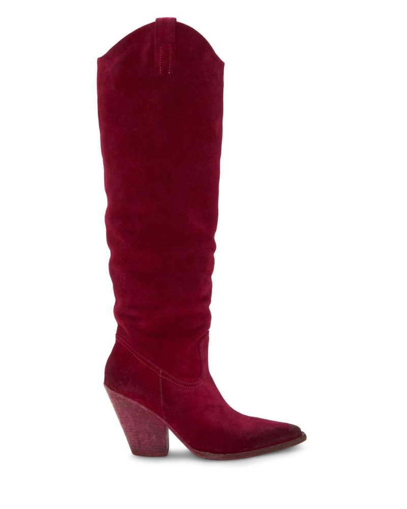 Vince Camuto Jessikah Siroke Topanky-Calf Čižmy Nad Kolená Damske Bordove | EFRZ-62813