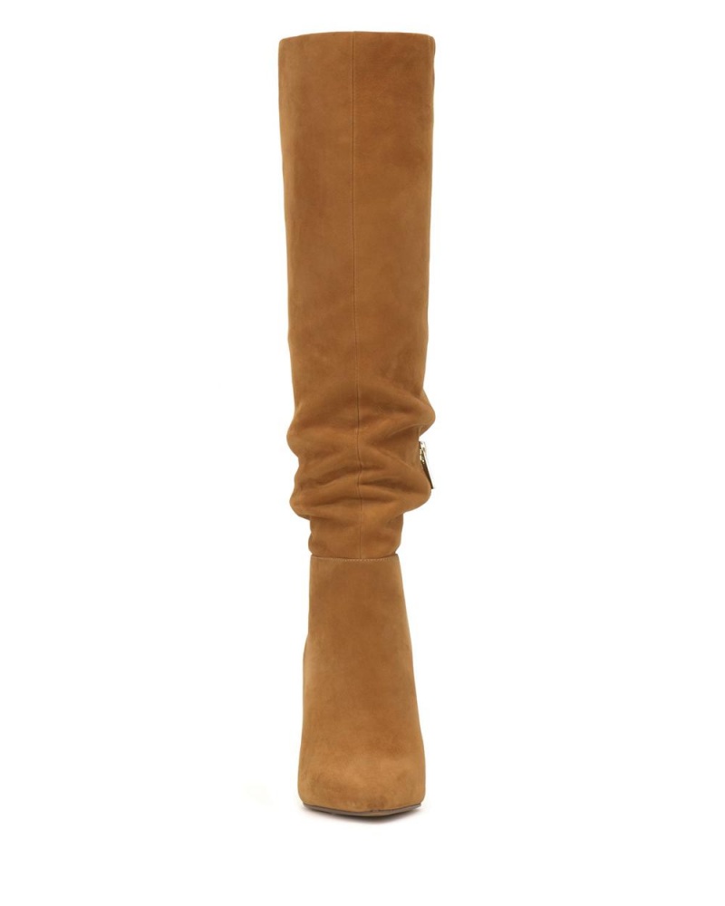 Vince Camuto Kashleigh Siroke Topanky-Calf Čižmy Nad Kolená Damske Golden Rod Suede | FIUK-81276