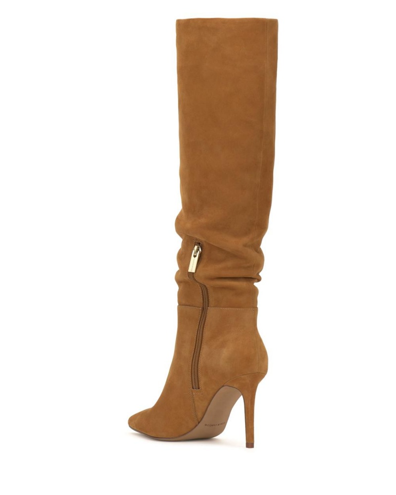 Vince Camuto Kashleigh Siroke Topanky-Calf Čižmy Nad Kolená Damske Golden Rod Suede | FIUK-81276