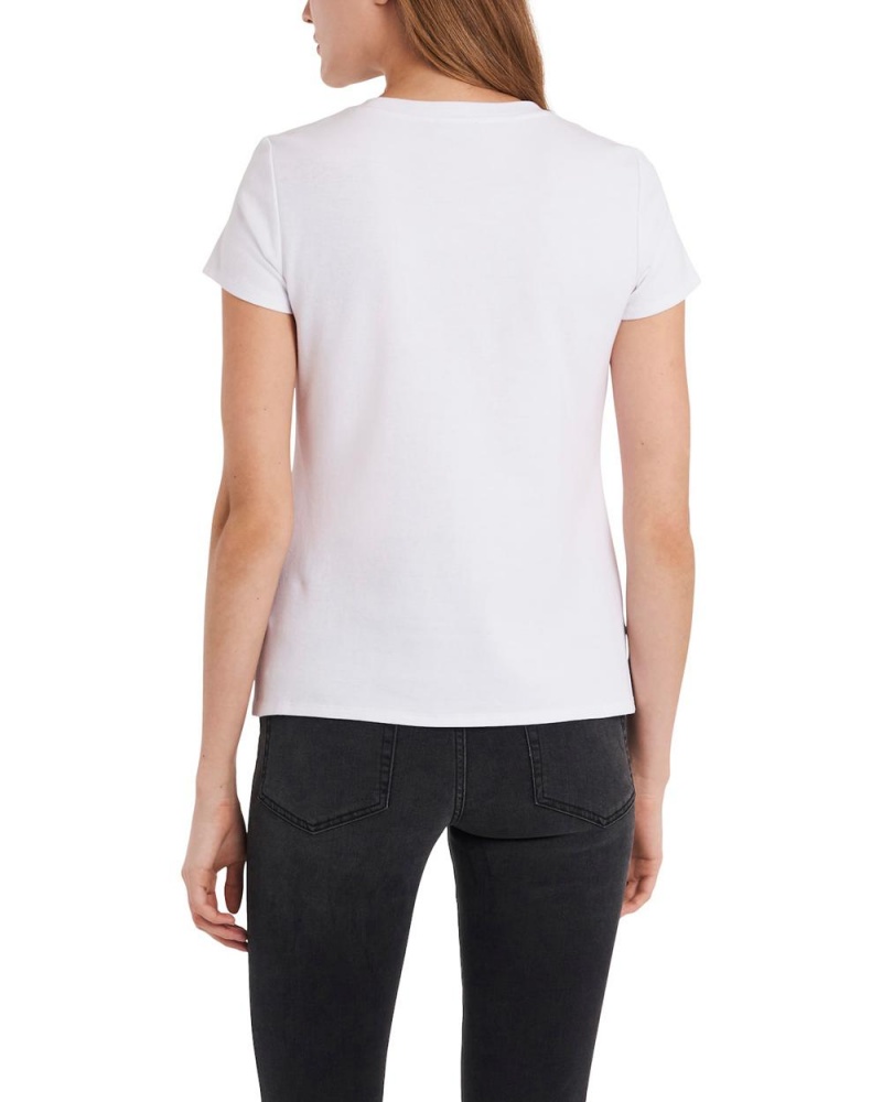Vince Camuto Knit Kratke-Sleeve Tricko Damske Biele | ASCK-48350