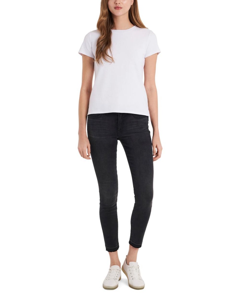 Vince Camuto Knit Kratke-Sleeve Tricko Damske Biele | ASCK-48350