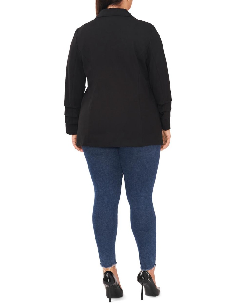 Vince Camuto Layered-Cuff Notch-Lapel (Plus Size) Blejzer Damske Čierne | NRFE-51873