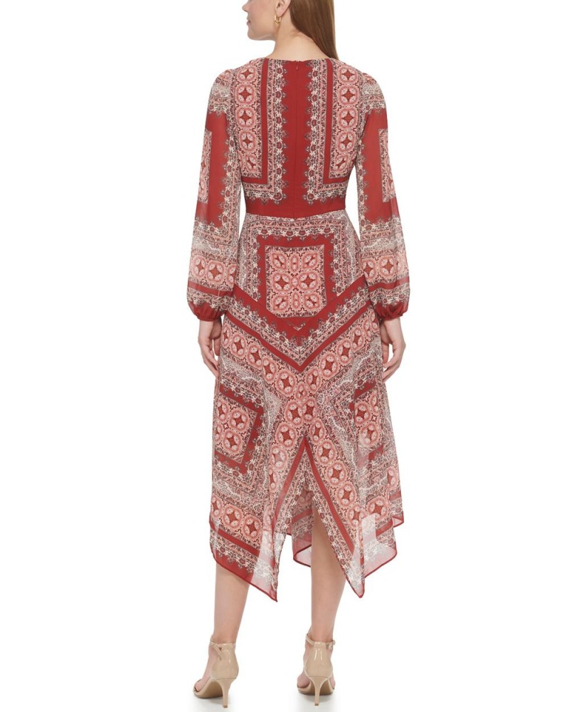Vince Camuto Medallion-Print Maxi Šaty Damske Červené | VOFW-72913