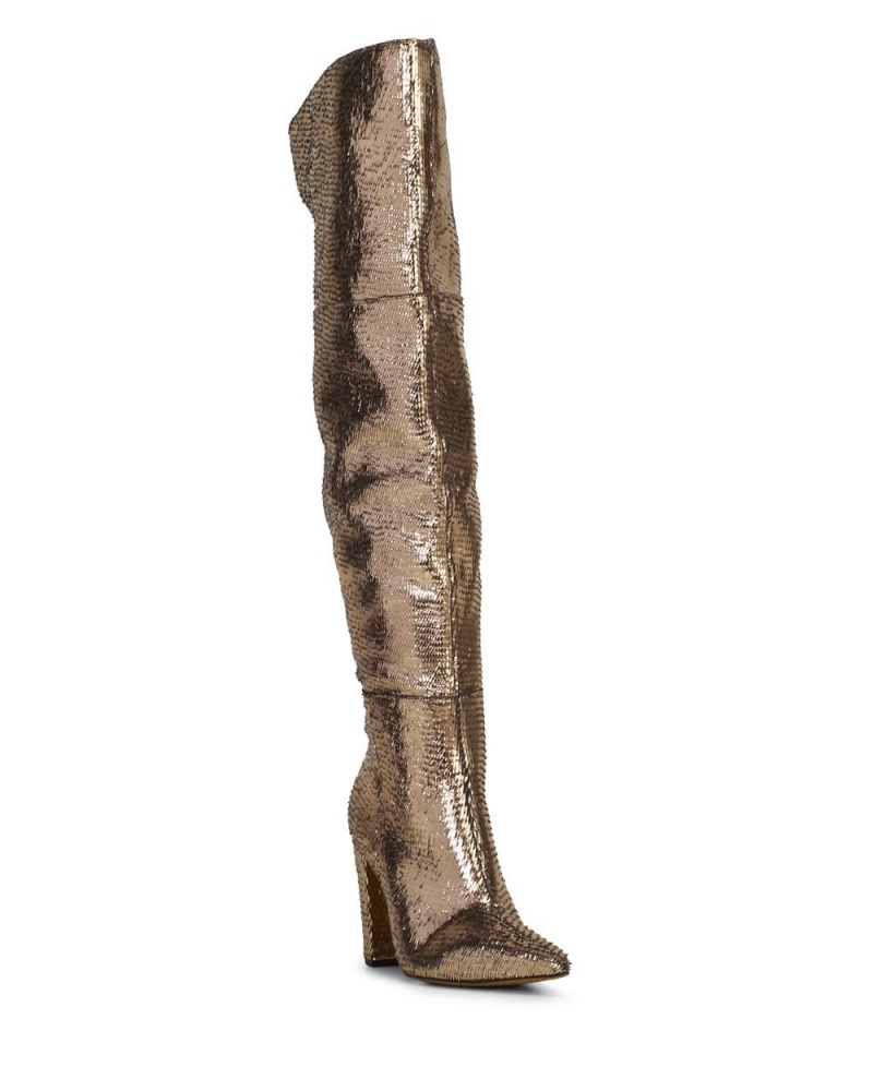Vince Camuto Minnada Siroke Topanky-Calf Over-The-Knee Boots Damske Zlate | VBIY-89015