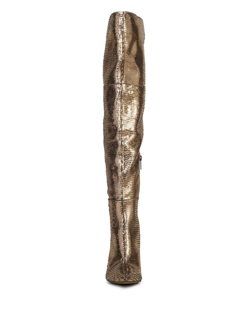 Vince Camuto Minnada Siroke Topanky-Calf Over-The-Knee Boots Damske Zlate | VBIY-89015