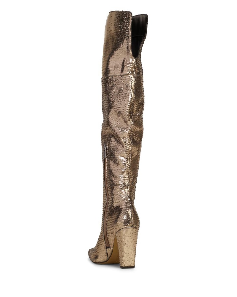 Vince Camuto Minnada Siroke Topanky-Calf Over-The-Knee Boots Damske Zlate | VBIY-89015