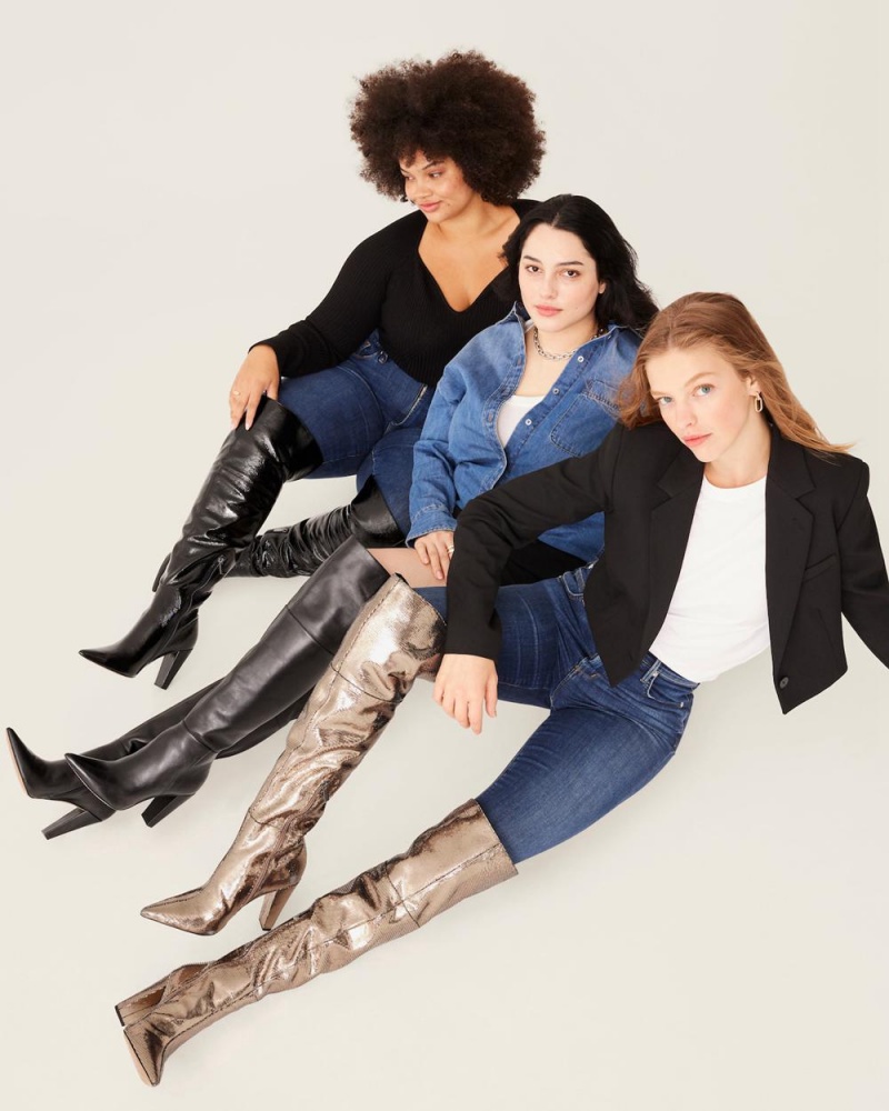 Vince Camuto Minnada Siroke Topanky-Calf Over-The-Knee Boots Damske Zlate | VBIY-89015