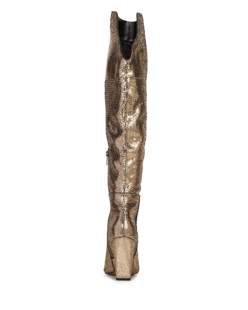 Vince Camuto Minnada Siroke Topanky-Calf Over-The-Knee Boots Damske Zlate | VBIY-89015