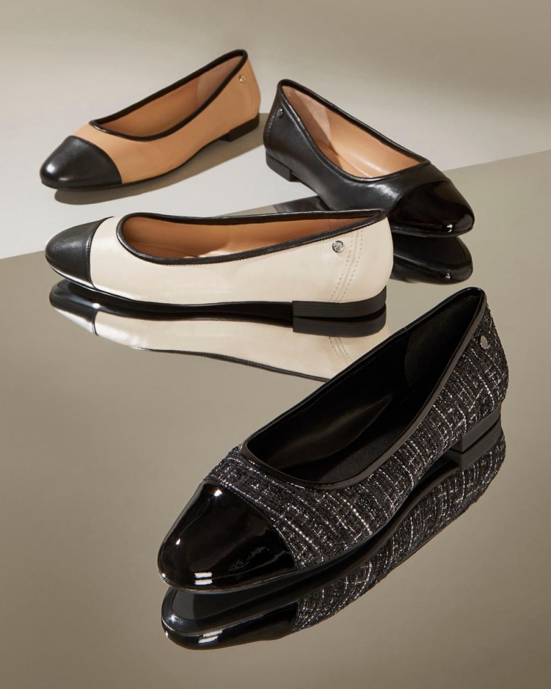 Vince Camuto Minndy Cap Spicou Obuv pre Ploche Nohy Damske Béžové Čierne | GRSC-56021