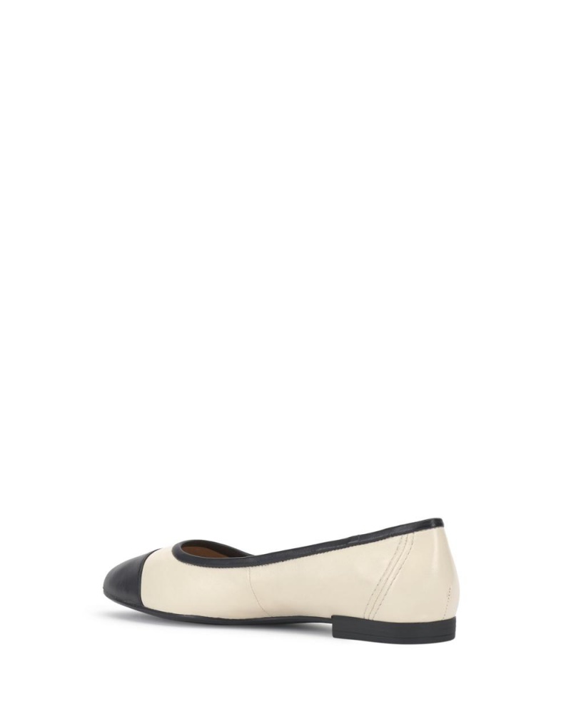 Vince Camuto Minndy Cap Spicou Obuv pre Ploche Nohy Damske Biele Čierne | LBAS-35271
