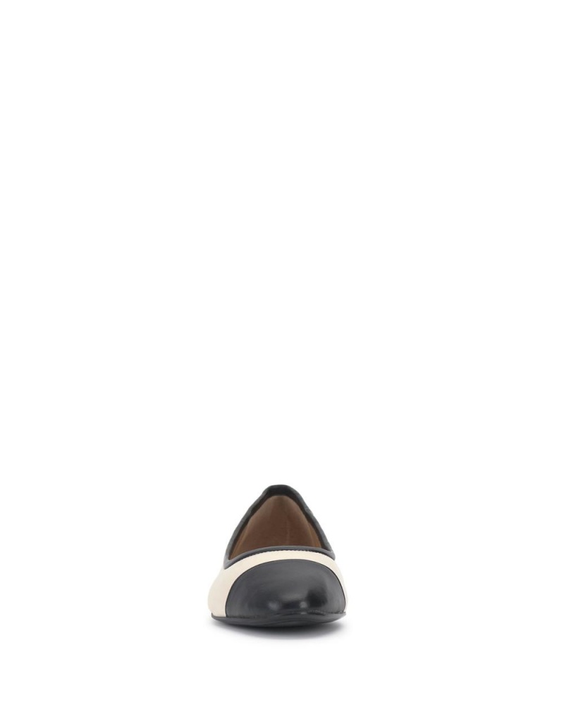 Vince Camuto Minndy Cap Spicou Obuv pre Ploche Nohy Damske Biele Čierne | LBAS-35271