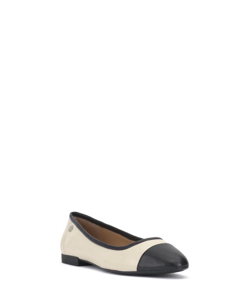 Vince Camuto Minndy Cap Spicou Obuv pre Ploche Nohy Damske Biele Čierne | LBAS-35271