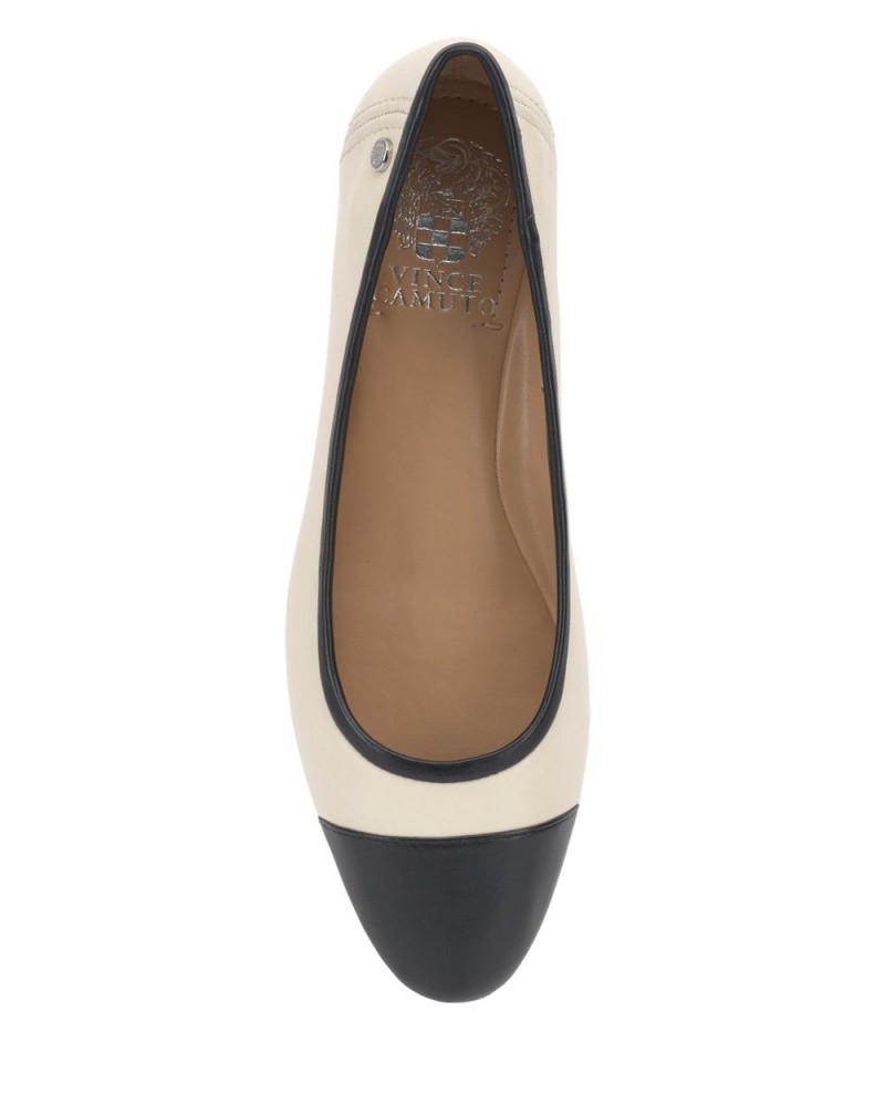 Vince Camuto Minndy Cap Spicou Obuv pre Ploche Nohy Damske Biele Čierne | LBAS-35271
