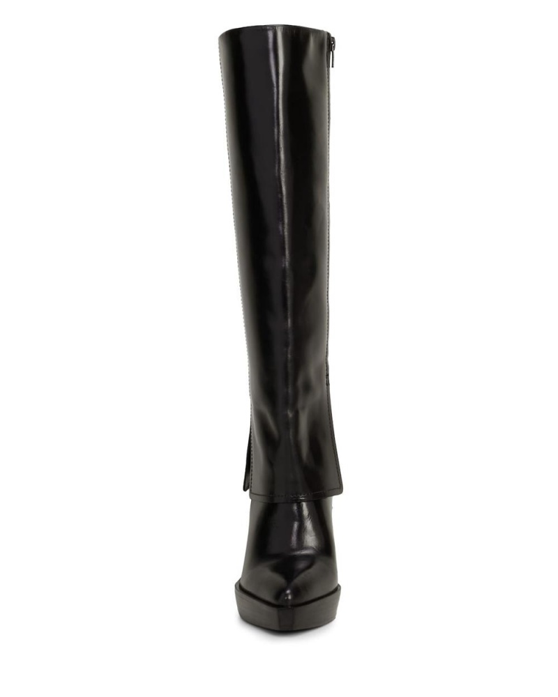 Vince Camuto Nanfala Siroke Topanky-Calf Vysoke Cizmy Damske Čierne | MYGR-26104