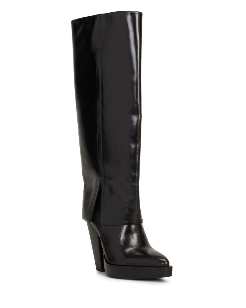 Vince Camuto Nanfala Siroke Topanky-Calf Vysoke Cizmy Damske Čierne | MYGR-26104