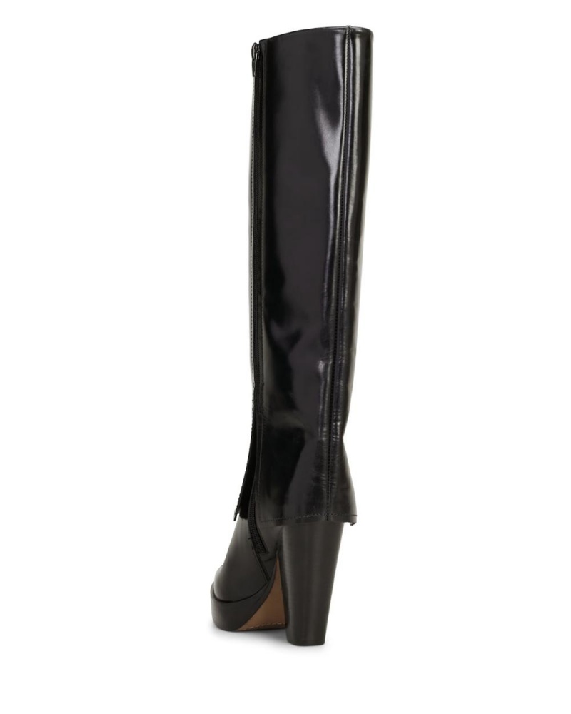 Vince Camuto Nanfala Siroke Topanky-Calf Vysoke Cizmy Damske Čierne | MYGR-26104