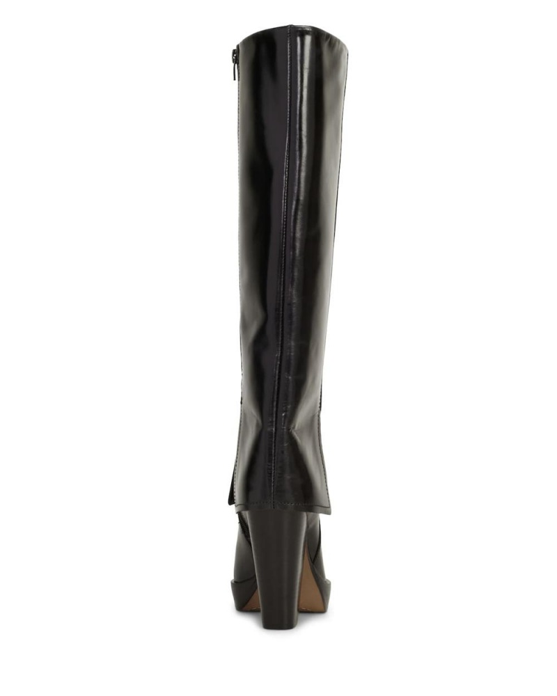 Vince Camuto Nanfala Siroke Topanky-Calf Vysoke Cizmy Damske Čierne | MYGR-26104