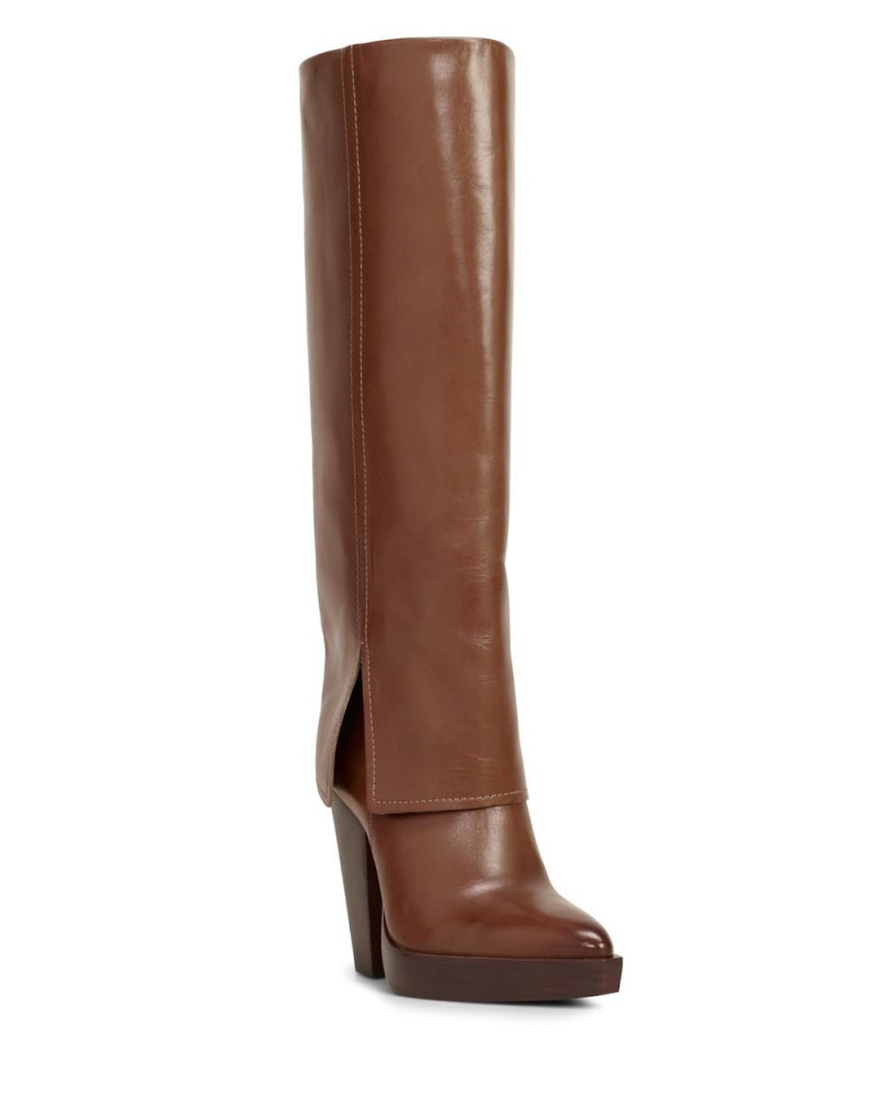 Vince Camuto Nanfala Siroke Topanky-Calf Vysoke Cizmy Damske Hnede | DPIC-38261