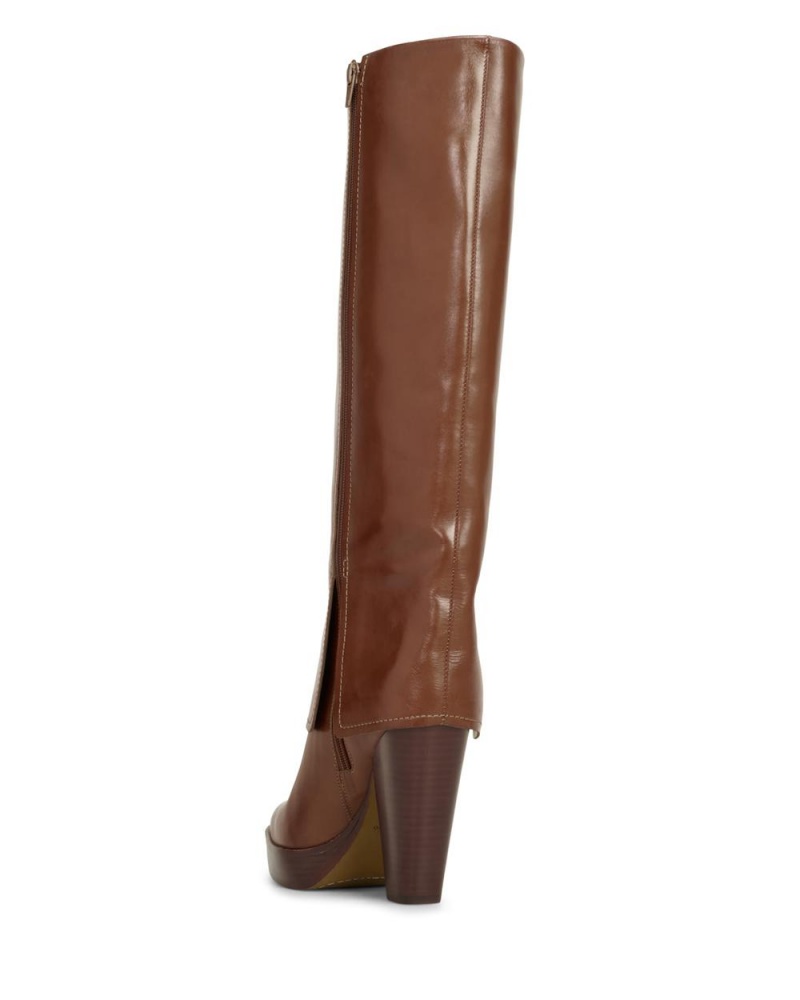 Vince Camuto Nanfala Siroke Topanky-Calf Vysoke Cizmy Damske Hnede | DPIC-38261