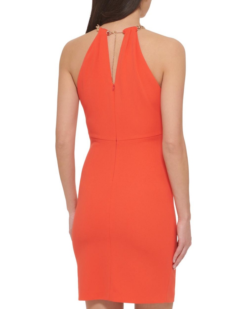 Vince Camuto Necklace-Detail Twist-Top Halter Saty Damske Červené | PTCE-59860
