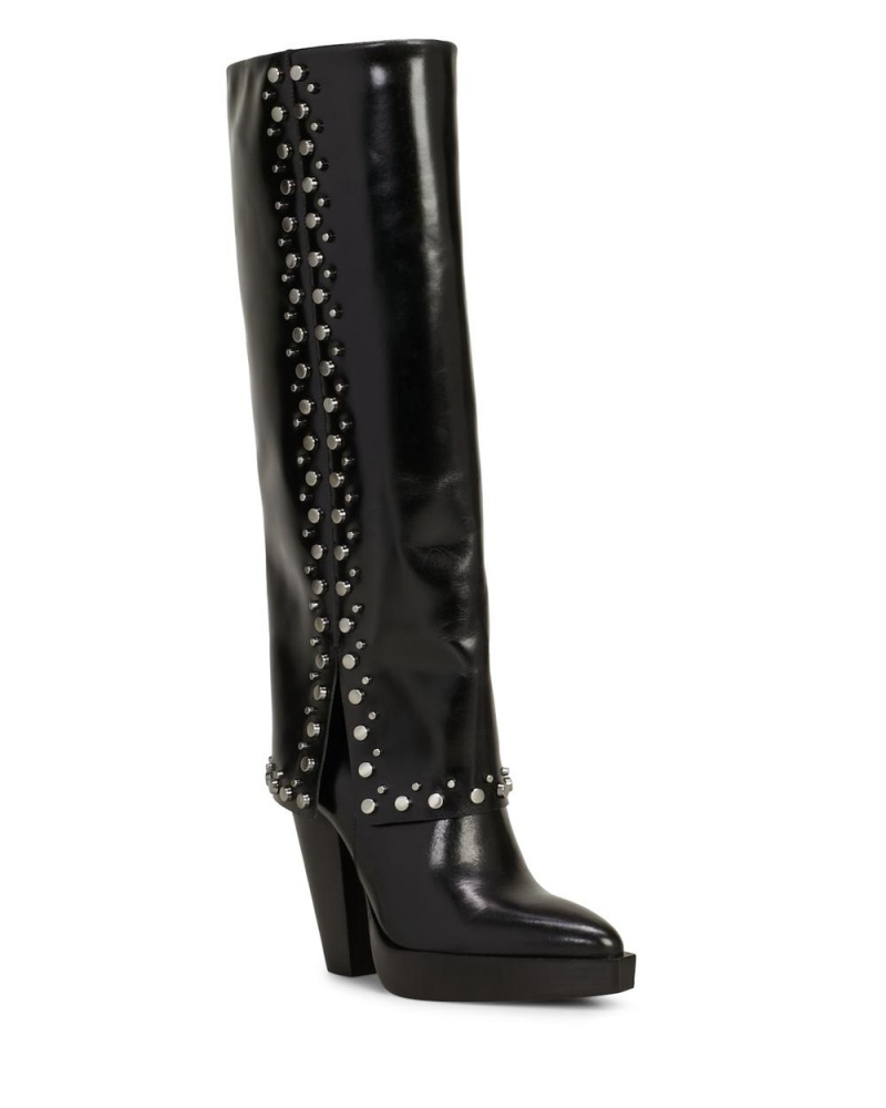 Vince Camuto Neltenni Siroke Topanky-Calf Čižmy Nad Kolená Damske Čierne | QGXS-20465