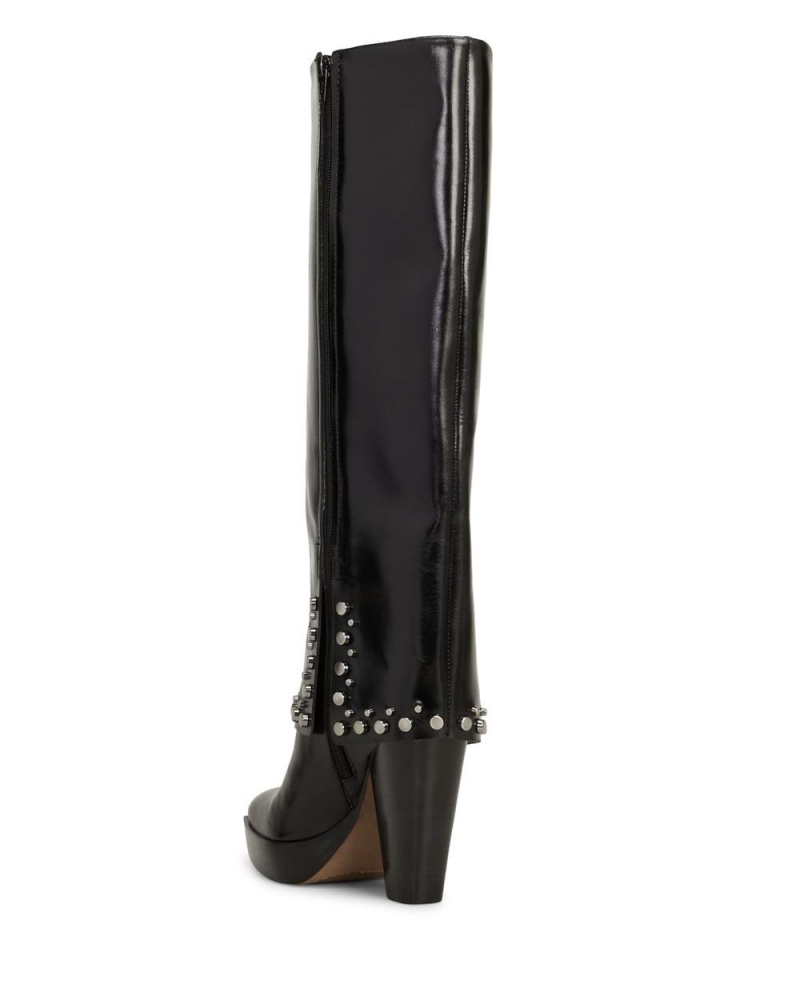 Vince Camuto Neltenni Siroke Topanky-Calf Čižmy Nad Kolená Damske Čierne | QGXS-20465