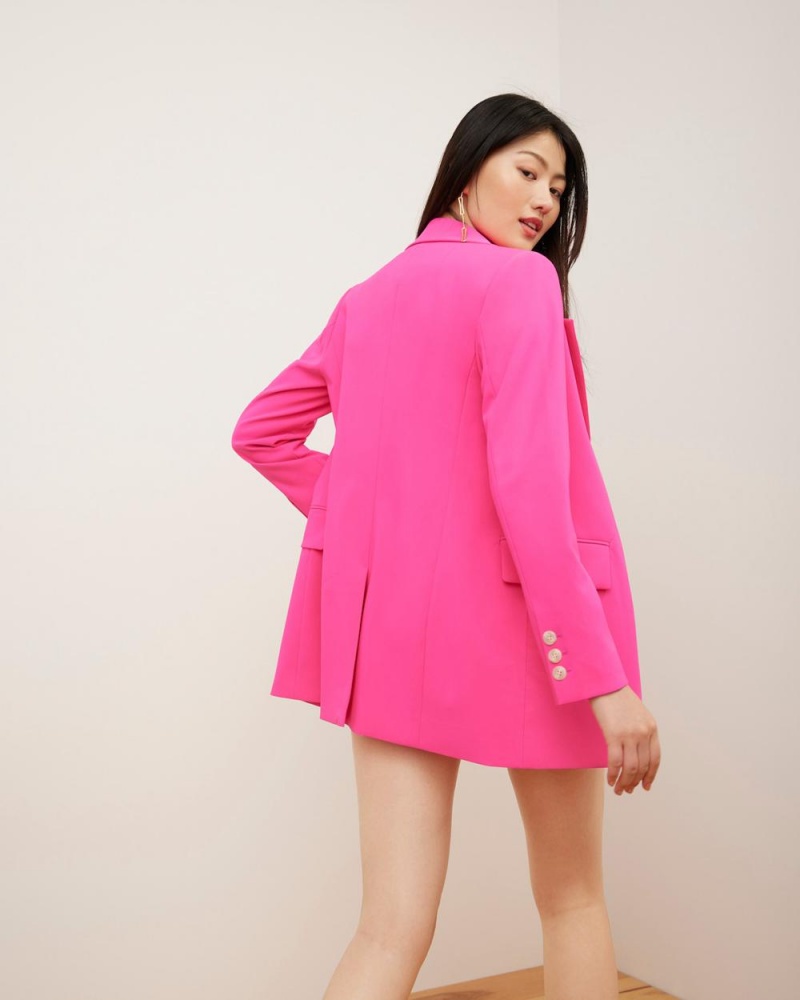 Vince Camuto Notch-Lapel Blejzer Damske Ruzove | KXME-37521