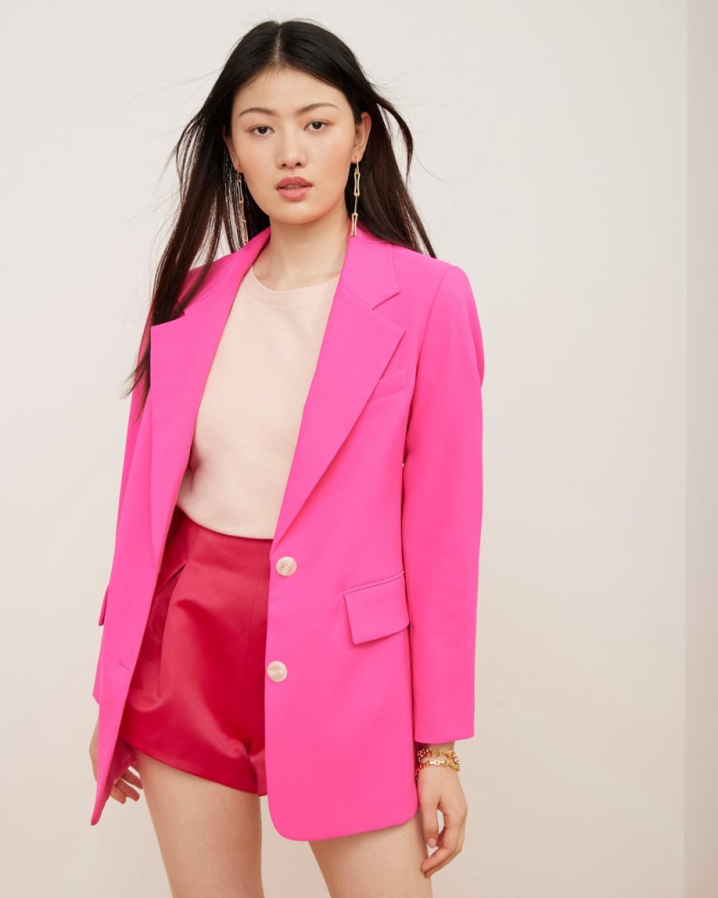 Vince Camuto Notch-Lapel Blejzer Damske Ruzove | KXME-37521
