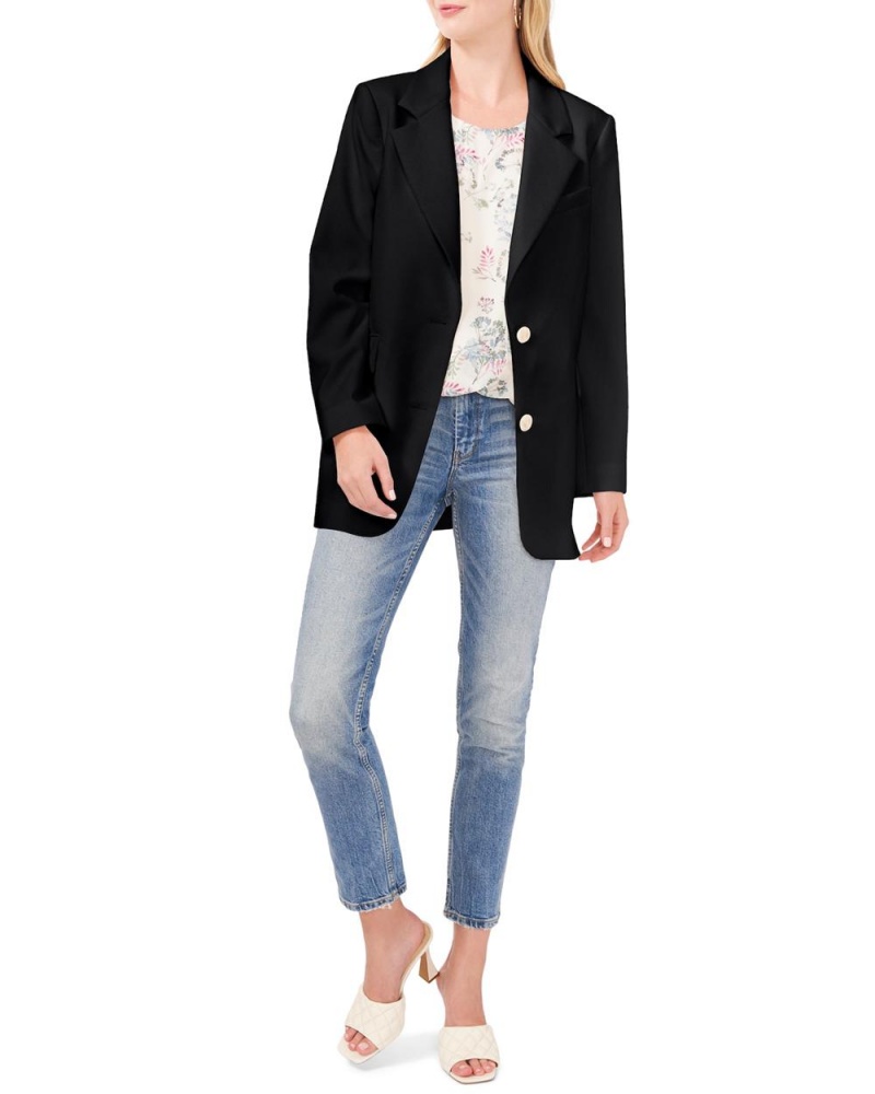 Vince Camuto Notch-Lapel Blejzer Damske Čierne | GBYO-10392