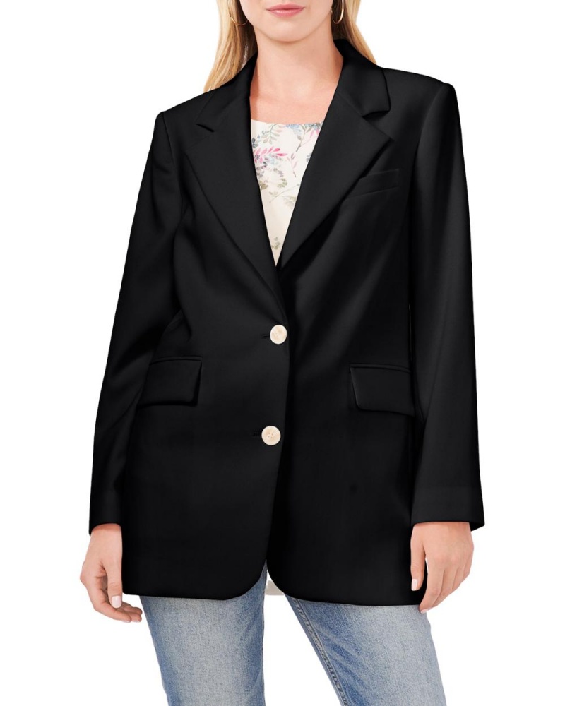 Vince Camuto Notch-Lapel Blejzer Damske Čierne | GBYO-10392