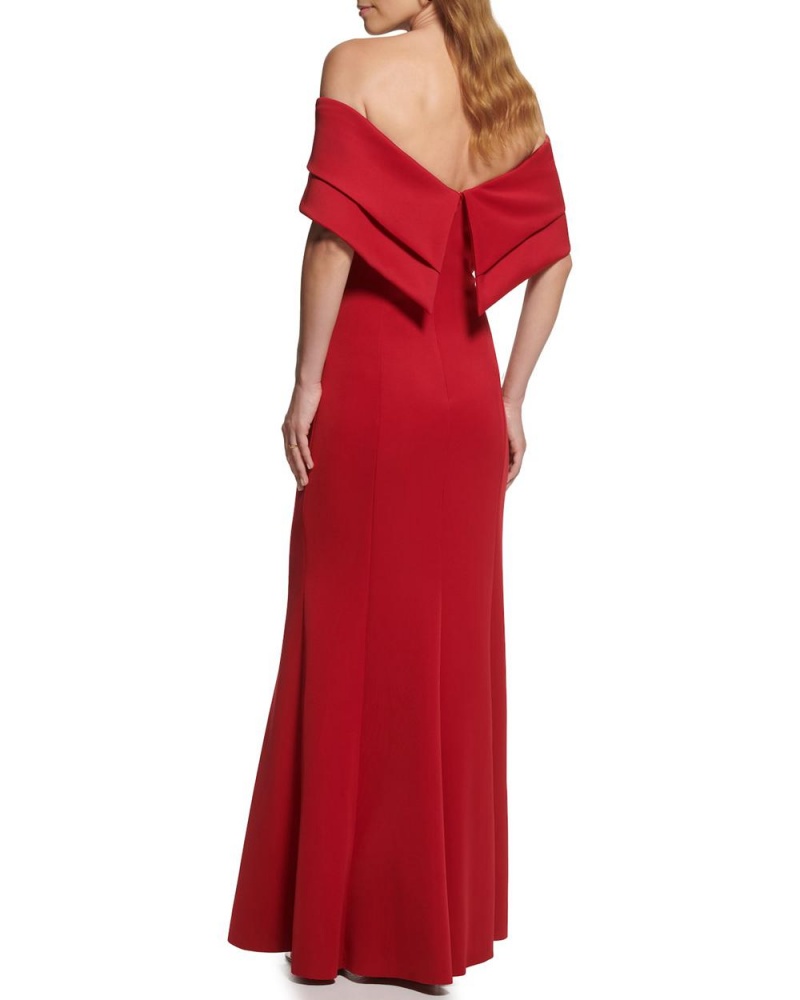Vince Camuto Off-The-Shoulder Gown Maxi Šaty Damske Červené | ZGUQ-48352