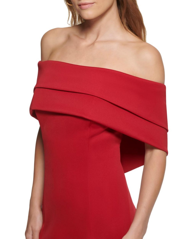 Vince Camuto Off-The-Shoulder Gown Maxi Šaty Damske Červené | ZGUQ-48352