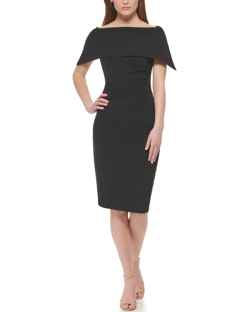 Vince Camuto Off-The-Shoulder Sheath Mini Šaty Damske Čierne | KUFM-69317