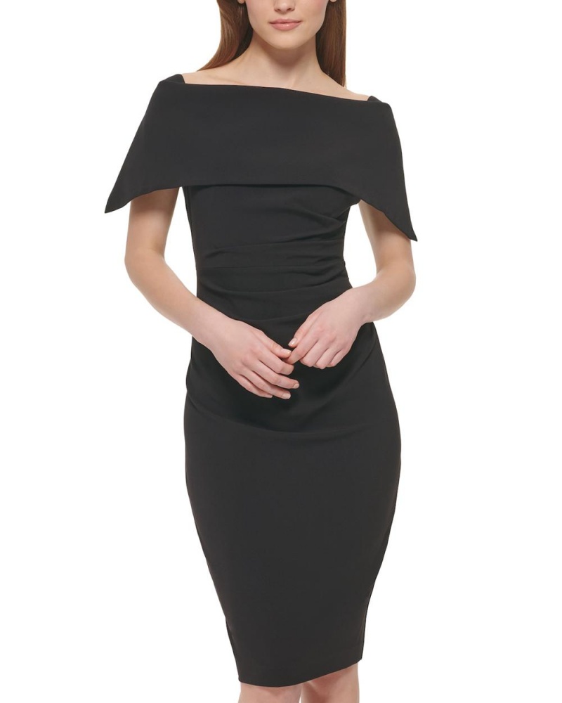 Vince Camuto Off-The-Shoulder Sheath Mini Šaty Damske Čierne | KUFM-69317